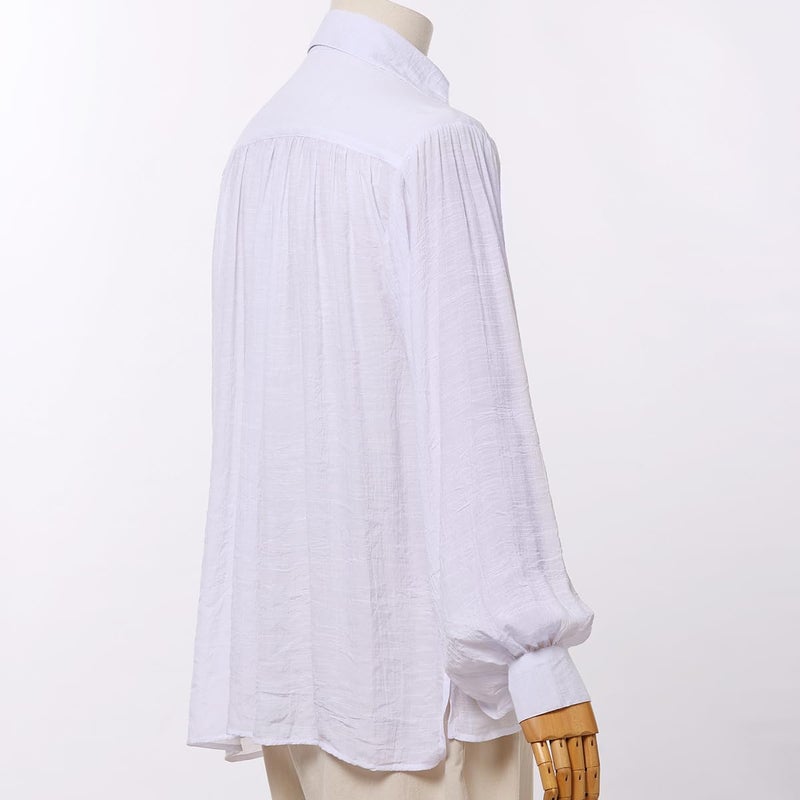 GRACEART Men Pirate Shirt Women Vampire Renaissance Shirts Victorian Ruffled Medieval Costume Cotton Linen Shirt - Image 4